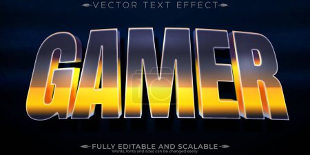 Gamer text effect, editable esport and neon text style