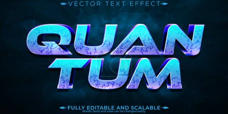 Illustration for Quantum text effect, editable future and fiction font style - Royalty Free Image