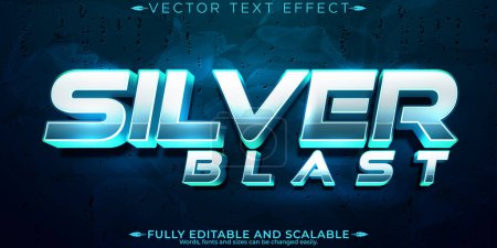 Silver blast text effect, editable esport and movie text style