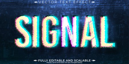 Digital Glitch Texteffekt, editierbarer Signal- und Fehlertextstil