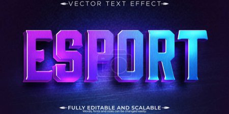 Esport text effect, editable game and neon text style