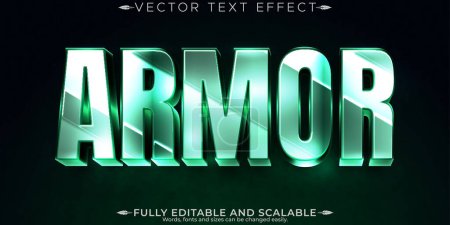 Espada de efecto de texto editable, armadura 3d y estilo de fuente metálico