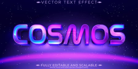 Ilustración de Cosmos de efectos de texto editables, galaxia 3d y estilo de fuente espacial - Imagen libre de derechos