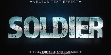 Armadura de efecto de texto editable, vikingo 3d y estilo de fuente guerrero