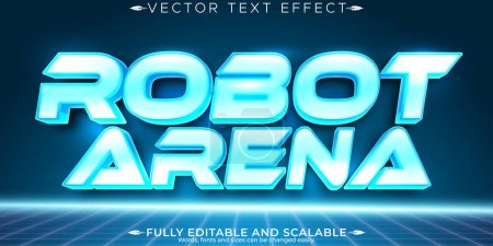 Illustration for Robot text effect, editable futuristic and retro text style - Royalty Free Image