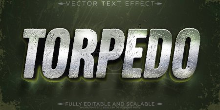 Torpedo text effect, editable metallic and shiny text style