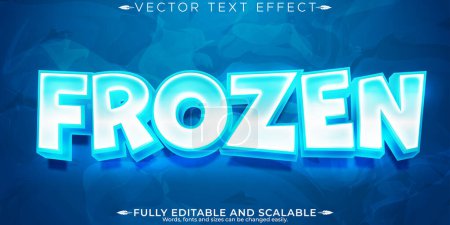 Frozen ice text effect, editable cold and snow text style