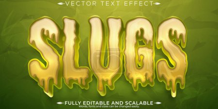 Slugs text effect, editable snail and slippery text style