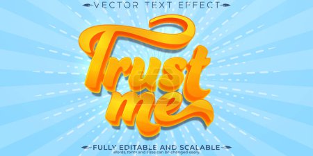 Efecto de texto de confianza, estilo de texto editable y de moda