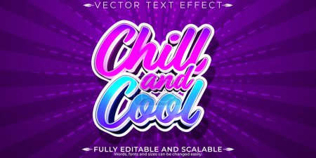 Chill and cool trendy text effect, editable stylish text style	