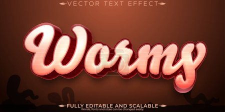 Wormy text effect, editable garden and biology text style