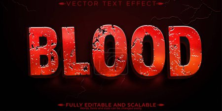 Blood text effect, editable metallic red text style