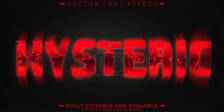 Editable horror efecto de texto, 3d histérica y estilo de fuente de sangre