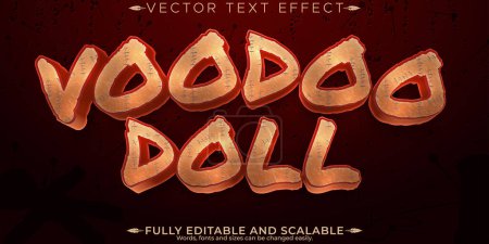 Illustration for Voodoo halloween text effect, editable scary and witch text styl - Royalty Free Image