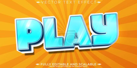 Editable text effect play, 3d cartoon and funny font style