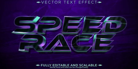 Efecto de texto de carrera de velocidad, estilo de texto rápido y deportivo editable