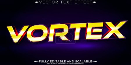 Efecto de texto vórtice, juego editable y estilo de texto espacial