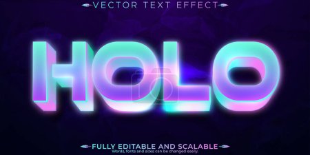 Holo-Texteffekt, editierbarer, glänzender und glühender Textstil