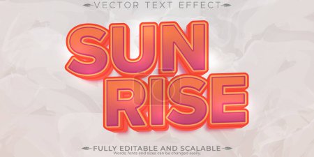 Sunrise text effect, editable retro and old text style