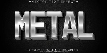 Effet texte argenté, métal modifiable et style texte en fer