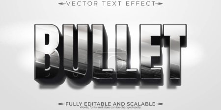 Bullet editable text effect, metallic and gun text style