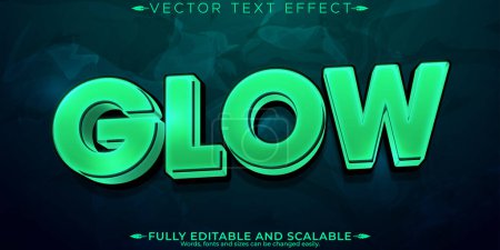 Glow light text effect, editable game and movie text style