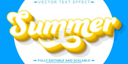 Ilustración de Efecto de texto de verano, playa editable y estilo de texto de viaje - Imagen libre de derechos