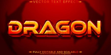 Dragon effet de texte, feu modifiable et style de police de joueur