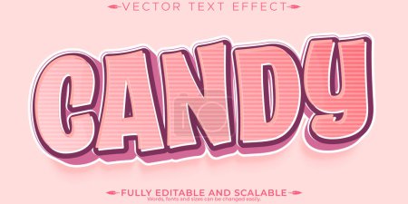 Illustration for Candy text effect, editable sugar and sweet text style - Royalty Free Image