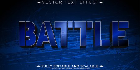 Guerrero de efectos de texto editable, batalla 3d y estilo de fuente de combate