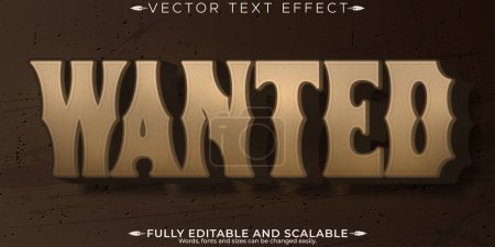 Cowboy text effect, editable western and vintage text style