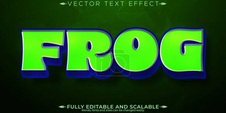 Illustration for Frog text effect, editable amphibian and green customizable font - Royalty Free Image