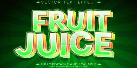 Fruchtsaft Texteffekt, editierbar frisch und natürlich anpassbar