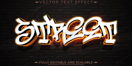 Effet texte graffiti, spray modifiable et style texte de rue