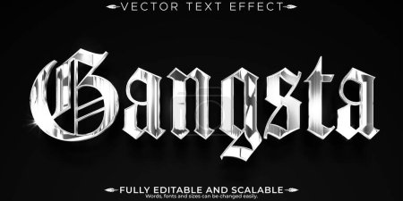 Chrome text effect, editable metallic and shiny text style