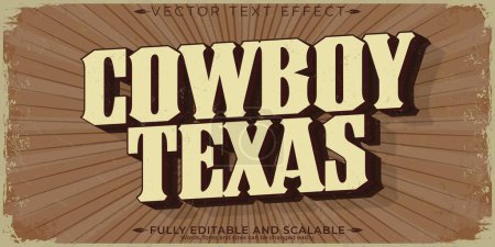 Cowboy-Texteffekt, editierbarer Western- und Vintage-Textstil