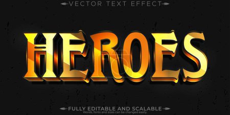 Helden-Texteffekt, editierbarer Superheld und mutiger Customizab