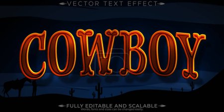 Cowboy-Texteffekt, editierbare Cowboy- und Wüstenschriftart