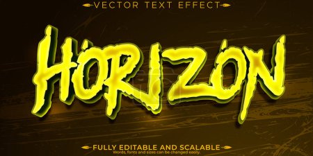 Illustration for Horizon text effect, editable cyberpunk and action customizable - Royalty Free Image