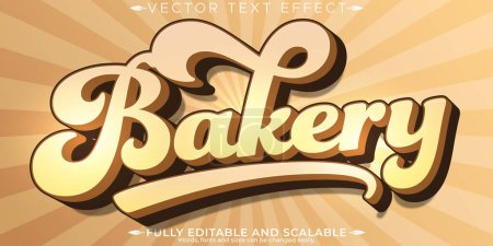Illustration for Bakery text effect, editable baked goods and delicious customiza - Royalty Free Image