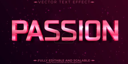 Love text effect, editable romance and passion customizable font