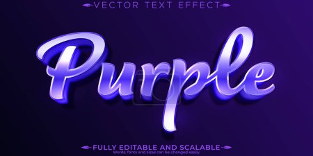 Purple text effect, editable color and elegant customizable font
