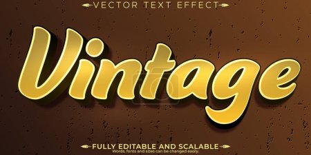 Antique text effect, editable vintage and classic customizable f