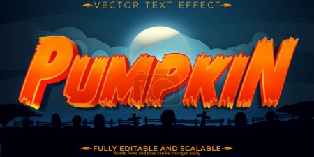 Halloween text effect, editable spooky and eerie customizable fo