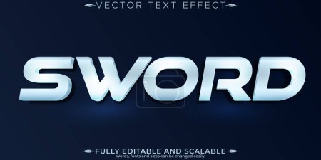 Sword text effect, editable blade and medieval customizable font