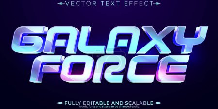 Illustration for Galaxy force text effect, editable space and cosmic customizable - Royalty Free Image