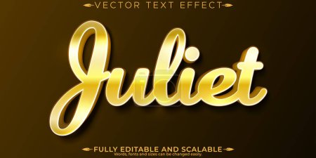 Ilustración de Efecto de texto dorado, metal precioso editable y customiza metálica - Imagen libre de derechos