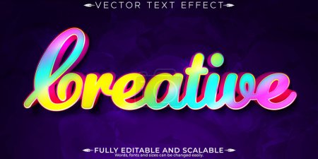 Rainbow text effect, editable colorful and vibrant customizable 