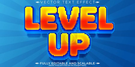 Illustration for Arcade game text effect, editable gaming and retro customizable - Royalty Free Image