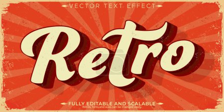 Retro vintage text effect, editable nostalgia and classic custom
